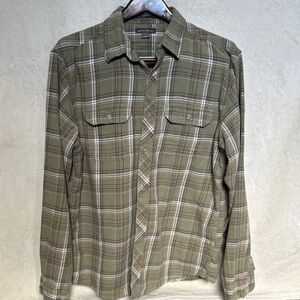Eddie Bauer Green Plaid Button-Up Shirt